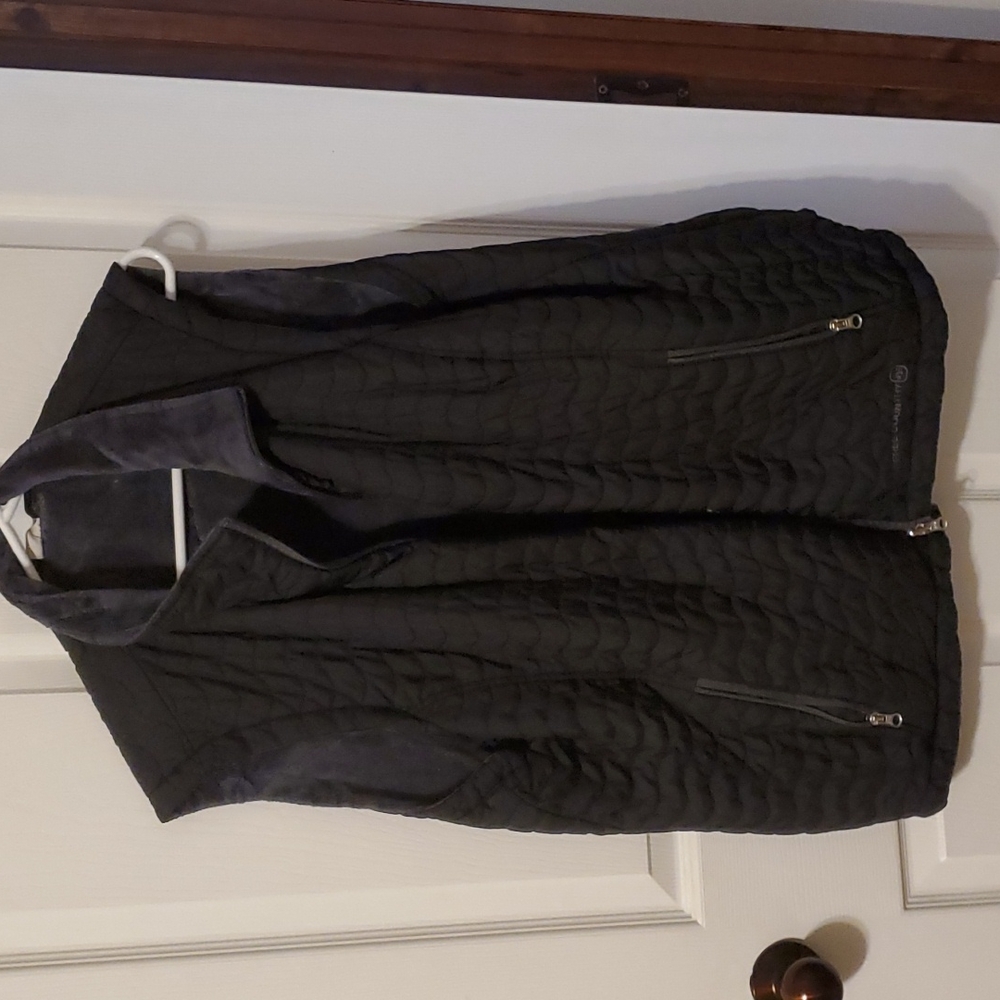 Fleece lined slick jacket vest